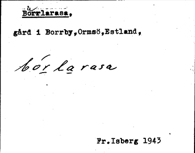 Bild på arkivkortet för arkivposten Borrlarasa