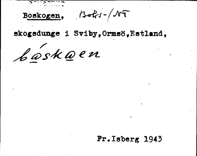 Bild på arkivkortet för arkivposten Boskogen