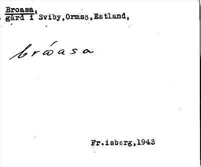 Bild på arkivkortet för arkivposten Broasa