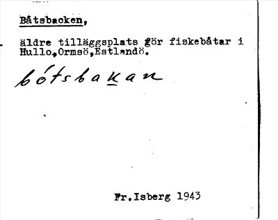 Bild på arkivkortet för arkivposten Båtsbacken