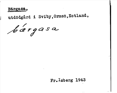Bild på arkivkortet för arkivposten Bärgasa
