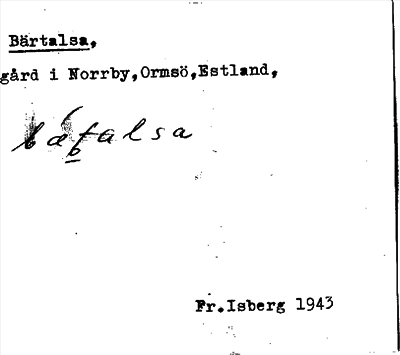 Bild på arkivkortet för arkivposten Bärtalsa