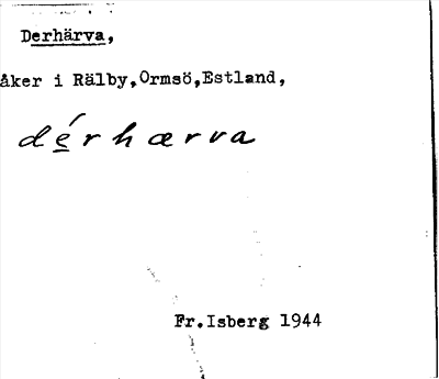 Bild på arkivkortet för arkivposten Derhärva