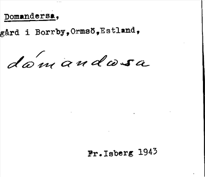 Bild på arkivkortet för arkivposten Domandersa