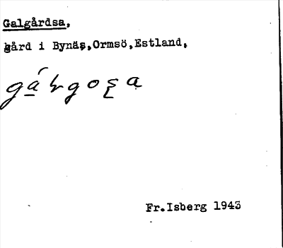 Bild på arkivkortet för arkivposten Galgårdsa