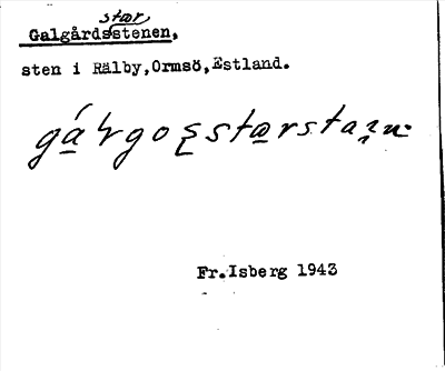 Bild på arkivkortet för arkivposten Galgårdsstorstenen