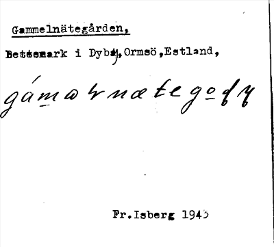 Bild på arkivkortet för arkivposten Gammelnätegården