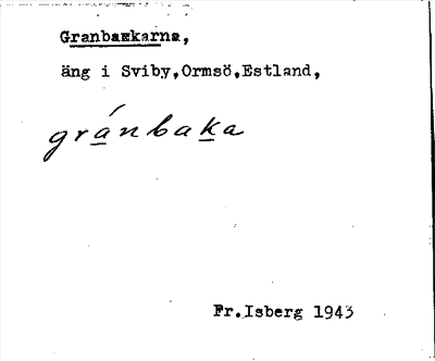 Bild på arkivkortet för arkivposten Granbackarna