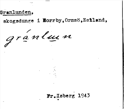 Bild på arkivkortet för arkivposten Granlunden