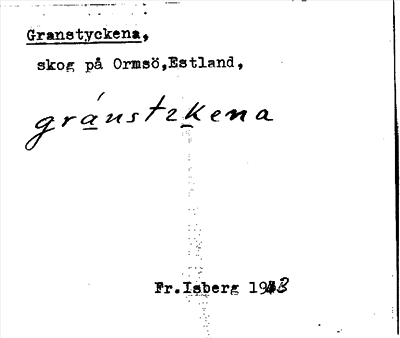 Bild på arkivkortet för arkivposten Granstyckena