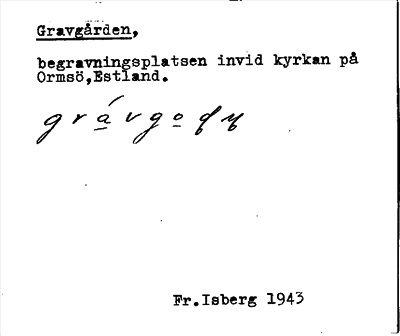 Bild på arkivkortet för arkivposten Gravgården