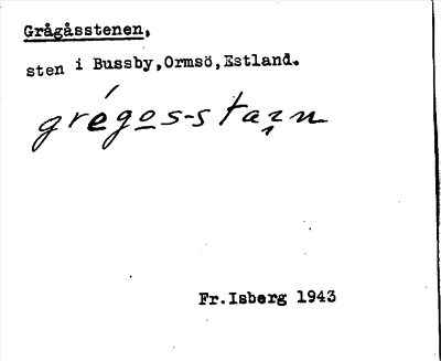 Bild på arkivkortet för arkivposten Grågåsstenen