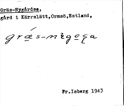 Bild på arkivkortet för arkivposten Gräs-Nygårdsa