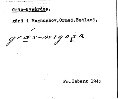 Bild på arkivkortet för arkivposten Gräs-Nygårdsa