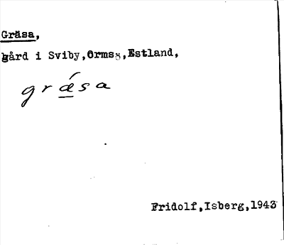 Bild på arkivkortet för arkivposten Gräsa