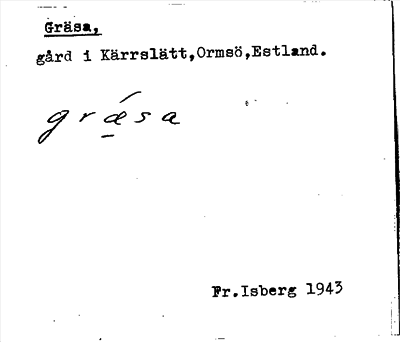 Bild på arkivkortet för arkivposten Gräsa