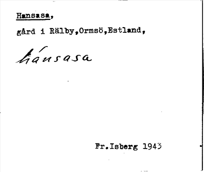 Bild på arkivkortet för arkivposten Hansasa