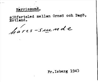 Bild på arkivkortet för arkivposten Harrissund