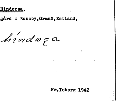 Bild på arkivkortet för arkivposten Hindorsa