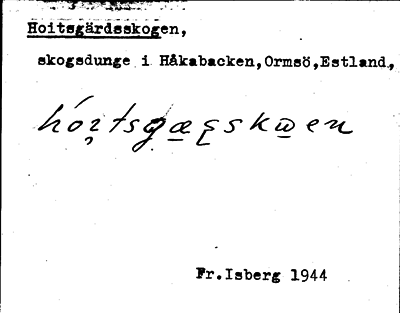 Bild på arkivkortet för arkivposten Hoitsgärdsskogen