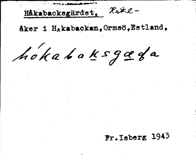 Bild på arkivkortet för arkivposten Håkabacksgärdet