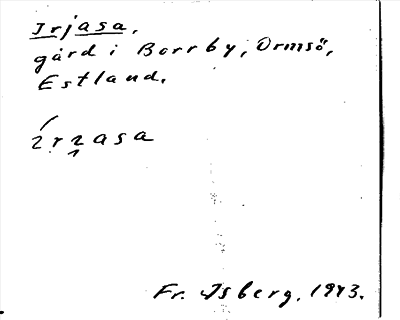 Bild på arkivkortet för arkivposten Irjasa