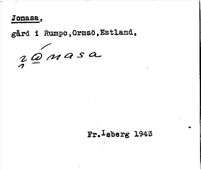 Bild på arkivkortet för arkivposten Jonasa