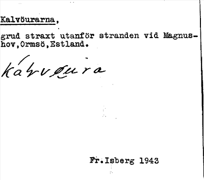 Bild på arkivkortet för arkivposten Kalvöurarna