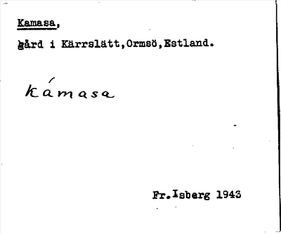 Bild på arkivkortet för arkivposten Kamasa