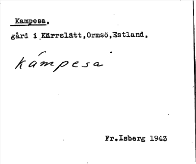 Bild på arkivkortet för arkivposten Kampesa