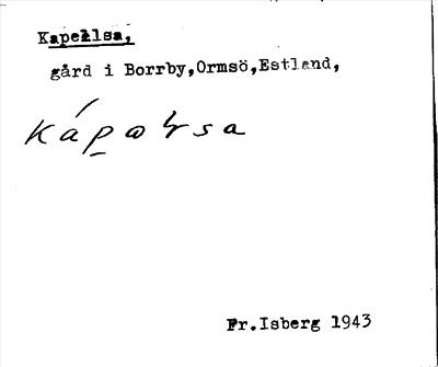 Bild på arkivkortet för arkivposten Kapellsa
