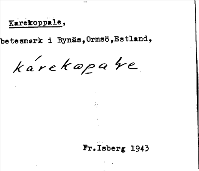 Bild på arkivkortet för arkivposten Karekoppale