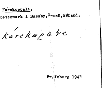 Bild på arkivkortet för arkivposten Karekoppale
