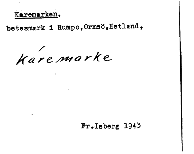 Bild på arkivkortet för arkivposten Karemarken
