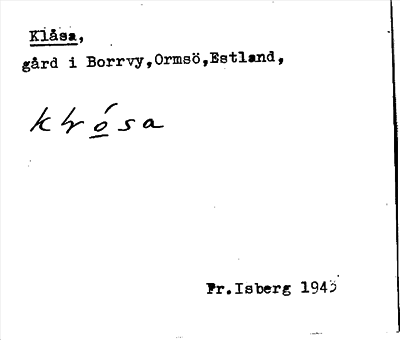 Bild på arkivkortet för arkivposten Klåsa