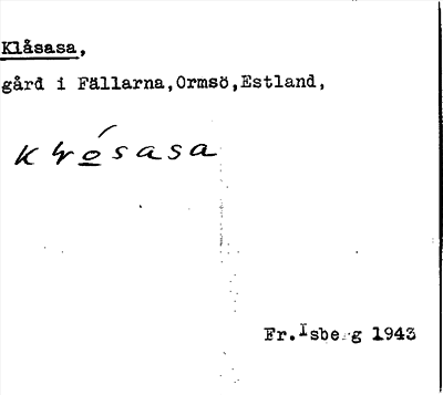 Bild på arkivkortet för arkivposten Klåsasa