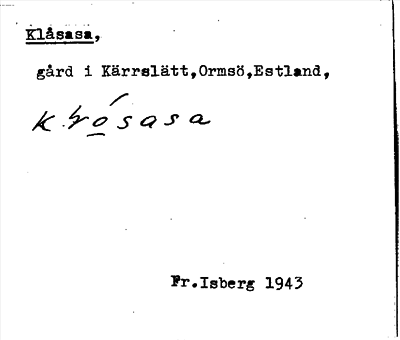 Bild på arkivkortet för arkivposten Klåsasa