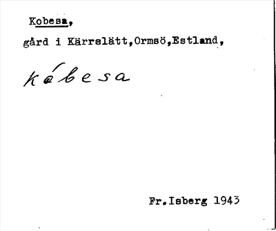 Bild på arkivkortet för arkivposten Kobesa