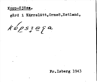 Bild på arkivkortet för arkivposten Kopp-Sjösa
