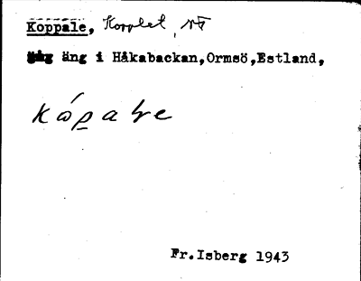 Bild på arkivkortet för arkivposten Koppale