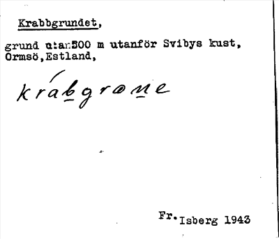 Bild på arkivkortet för arkivposten Krabbgrundet