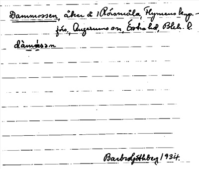 Bild på arkivkortet för arkivposten Dammossen