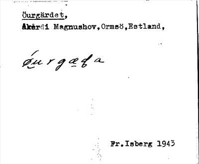Bild på arkivkortet för arkivposten Öurgärdet