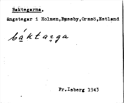 Bild på arkivkortet för arkivposten Baktegarna