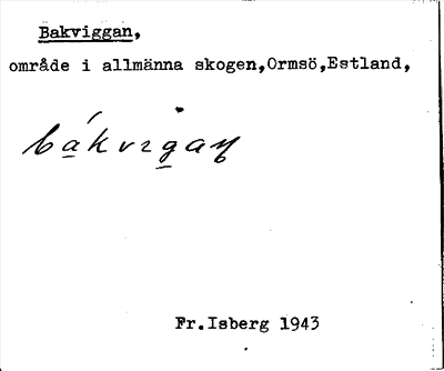 Bild på arkivkortet för arkivposten Bakviggen