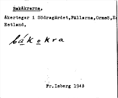 Bild på arkivkortet för arkivposten Bakåkrarna