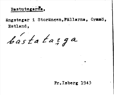 Bild på arkivkortet för arkivposten Bastutegarna
