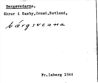 Bild på arkivkortet för arkivposten Bergsvedarna