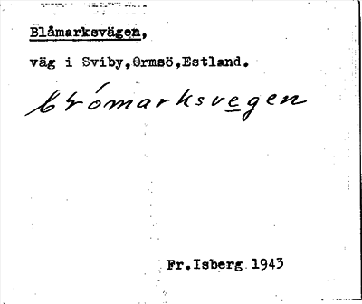 Bild på arkivkortet för arkivposten Blåmarksvägen
