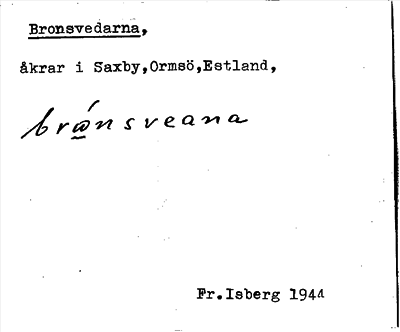 Bild på arkivkortet för arkivposten Bronsvedarna